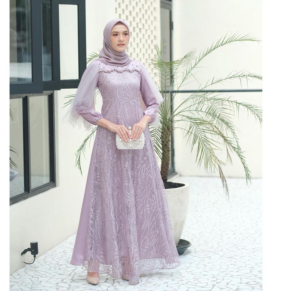 Tren Kekinian.. Gamis Brukat Modern Terbaru, Gamis Remaja Dress Wanita Dress Kondangan Lamaran Wisud