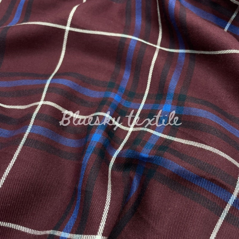 Kain Rayon Twill Motif Kotak Rayon Motif