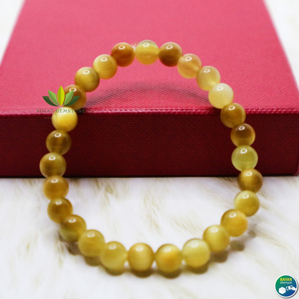 Gelang  Tiger Eye Madu / Tiger Eye Golden Honey 6 mm