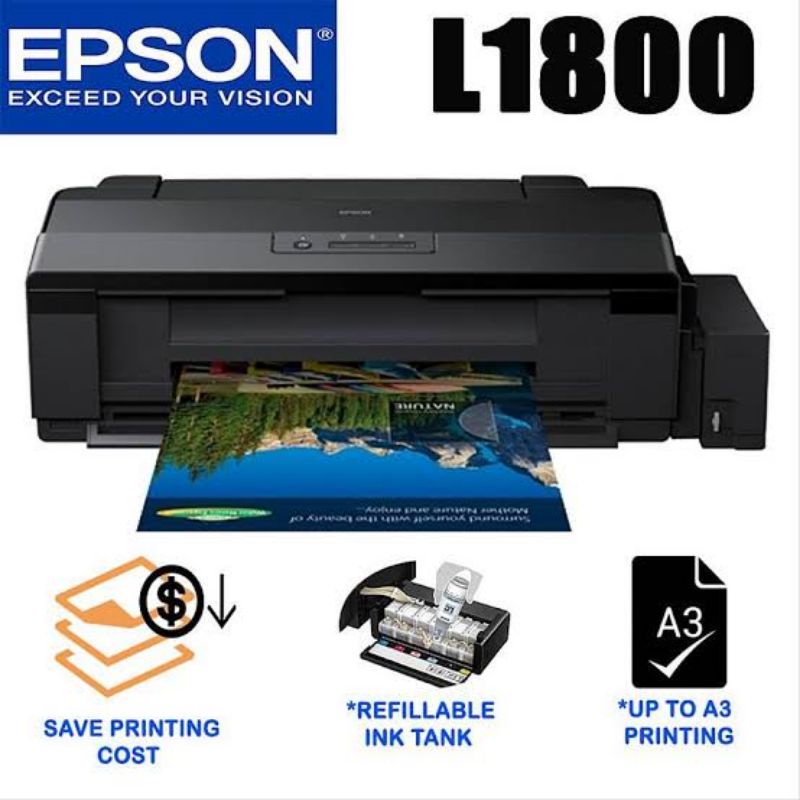 Epson L1800 A3 6 warna print photo Printer cetak Foto L 1800