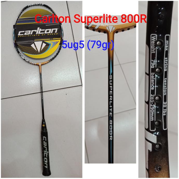 Raket Carlton Superlite 800  Berat Cuma 78Gram , Max Strings 30Lbs 