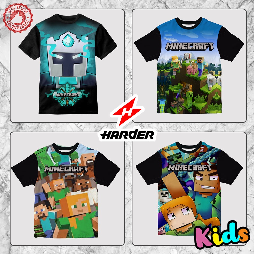 Baju Kaos Anak Minecraft - Kaos Anak Kartun Minecraft - Kaos Anak Minecraft | Zipzip
