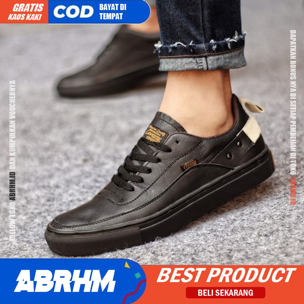 ABRHM x CYRE Sepatu Kasual Pria Sepatu Pria Casual Sneakers Original Sepatu Kulit Asli Cowo/Cowok Sepatu Kerja Kantor Semi Formal Kuliah Kondangan Gaya keren Kekinian Murah Terlaris