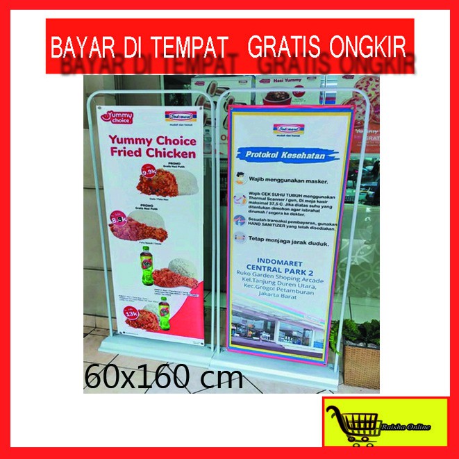 Doorframe Tiang Standing Banner Stand Besi Indoor Outdoor, Frame Display spanduk Gantung