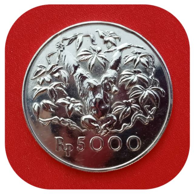 Koin Silver/Perak 5.000 Rupiah Seri WWF Orang Utan Tahun.1974