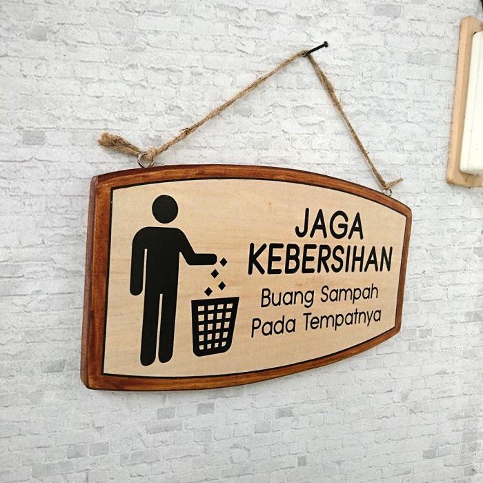 Jual Hiasan Dinding Wood Sign Jagalah Kebersihan Dari Kayu Shopee Indonesia