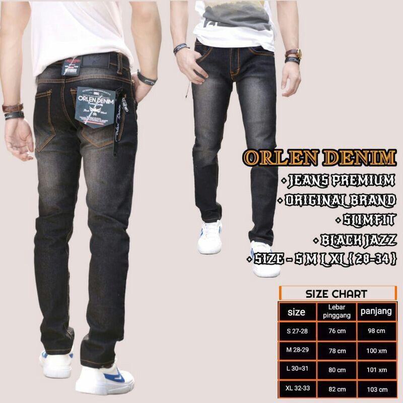 Orlen - Denim  (TERBARU)Celana jeans panjang pria/jeans slimpit/COD