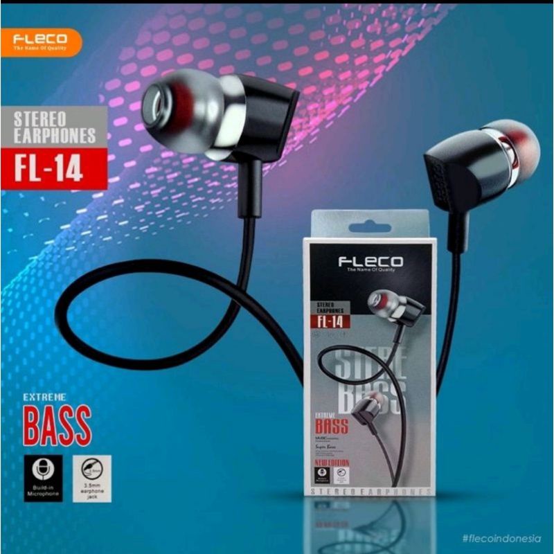 Headset FLECO FL-14 STEREO BASS Handsfree FLECO FL14 Earphone FLECO FL-14 STEREO BASS Original