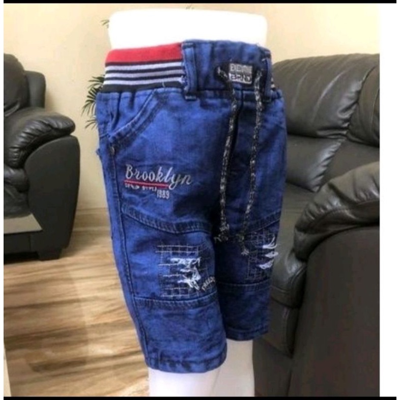 Celana pendek jeans cargo sobek full karet anak laki laki 1-12 tahun