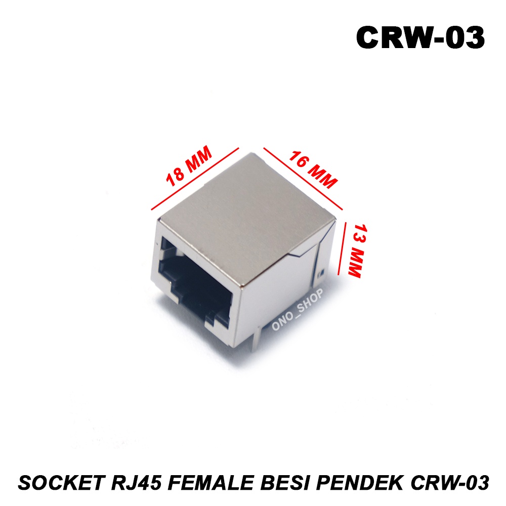 CRW-03 - Socket RJ45 Female Besi Pendek