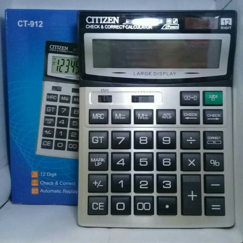 

COD-KALKULATOR CITIZEN CT-912 BESAR JUMBO BIG SIZE ANGKA KOMPUTER 12 DIGIT