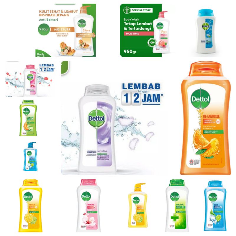 Jual Dettol Antibacterial Body Wash 950ml 625ml 300ml 100ml Shopee