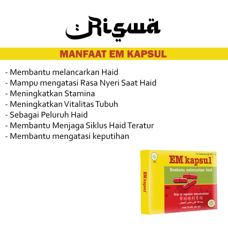 Pelancarhaid Ampuh Telat 1 Bulan EM Kapsul Melancarkan Jamu Herbal