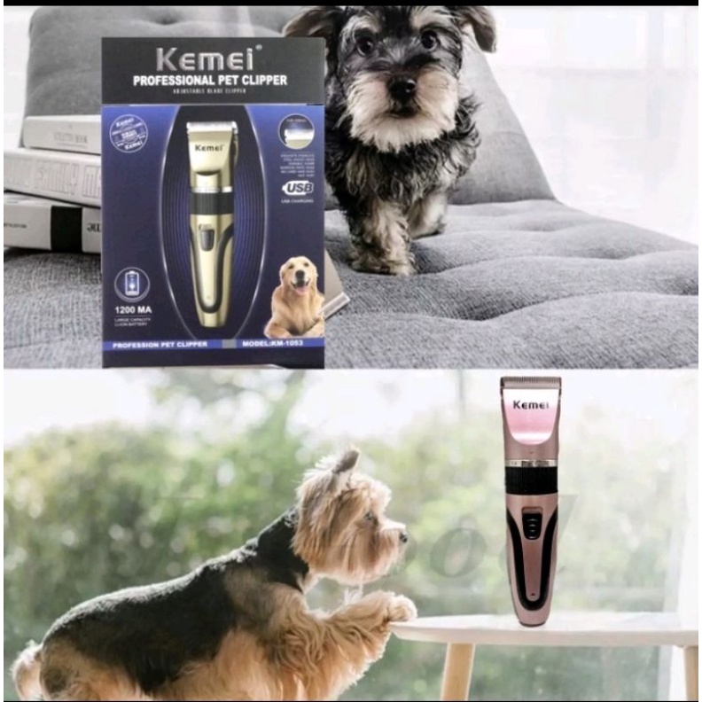 Alat Cukur Mesin Cukur Bulu Hewan Kucing Anjing Rechargeable KEMEI KM-1053 Pet Clipper