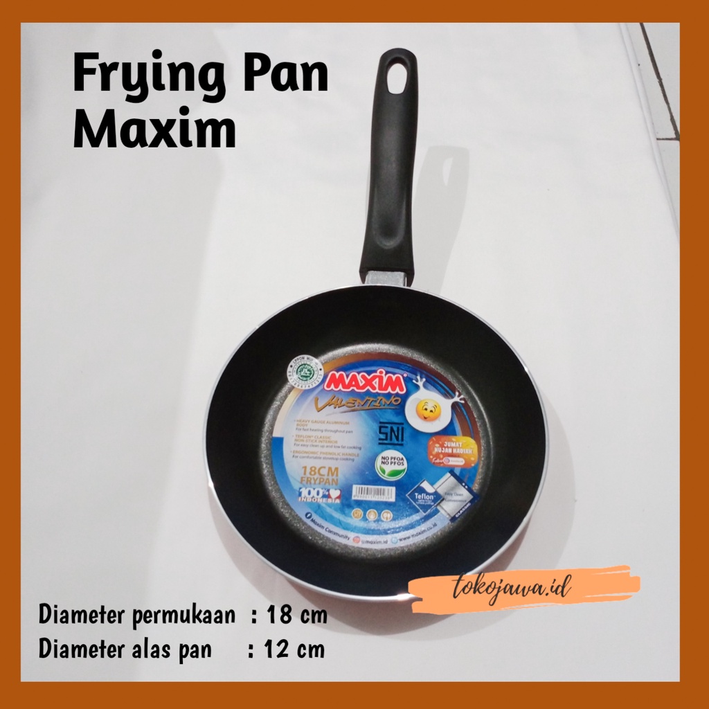 teflon anti lengket penggorengan anti lengket teflon maxim valentino 18cm, 20cm teplon maxim