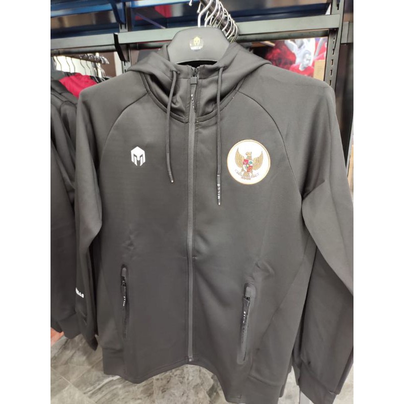 Jaket Olahraga Mills Sport Id Sonic 8002GR Black Hitam (logo Garuda)