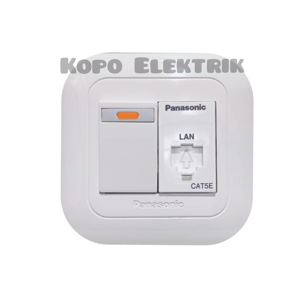 Panasonic Saklar Engkel Kecil Lampu + Outlet Data Cat5E Tanam Wide