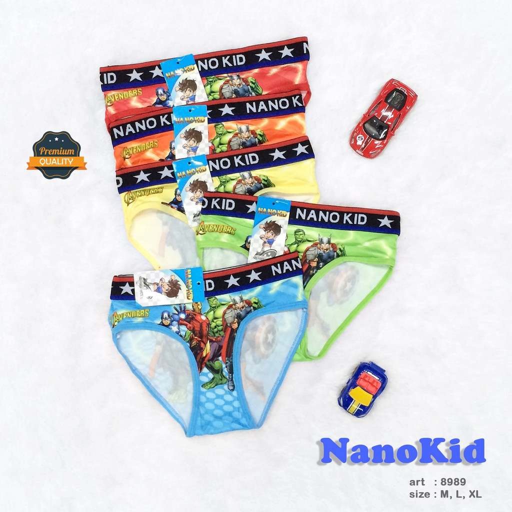 NANOKID | Celana Dalaman Anak Cowok Segitiga | Celana Dalam Karakter | art NK 8989