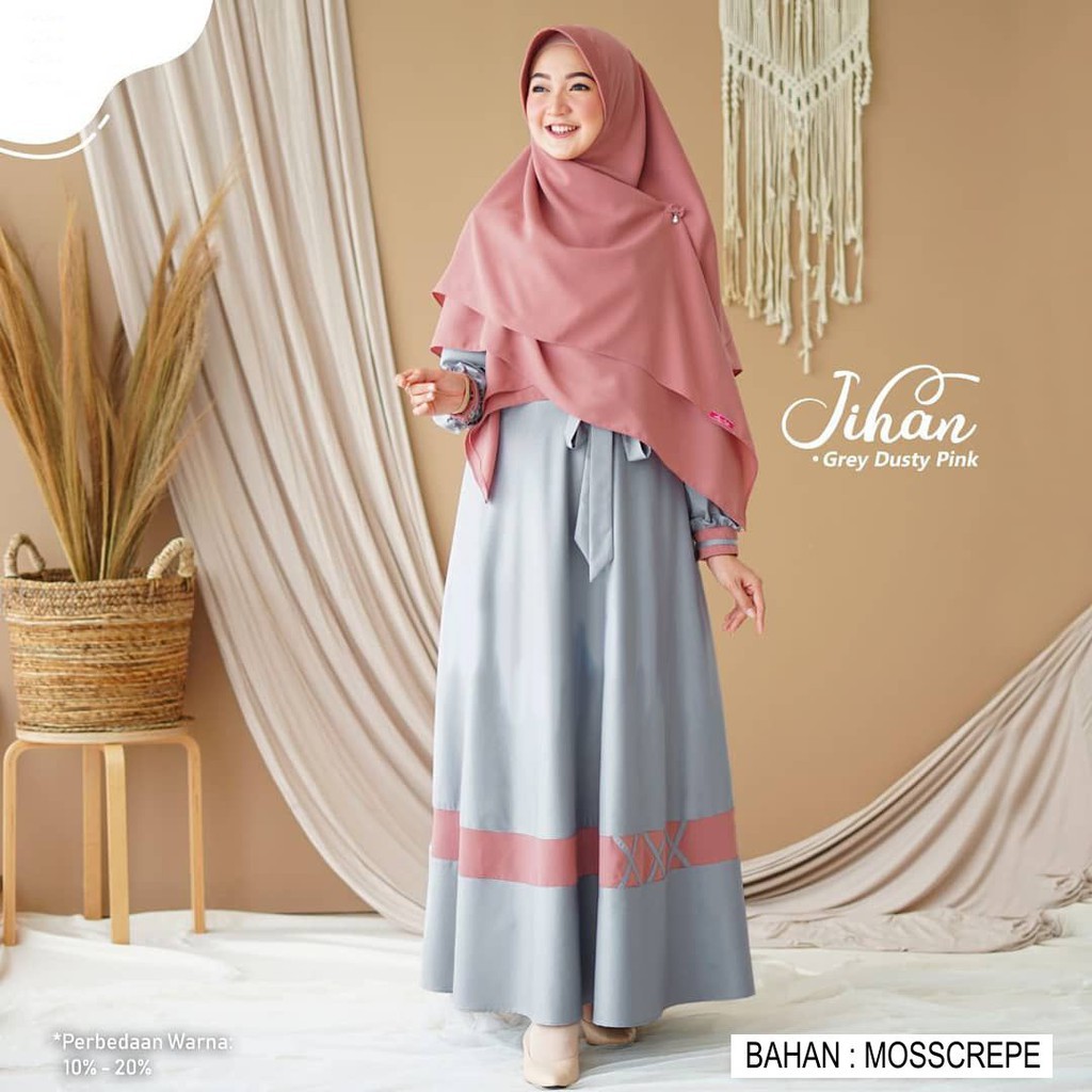 JIHAN SET / GAMIS SET KHIMAR / GAMIS MURAH / STELAN GAMIS