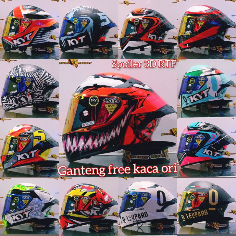 Helm full face kyt tt course motif captain Amerika series paket ganteng 100% original kyt baru