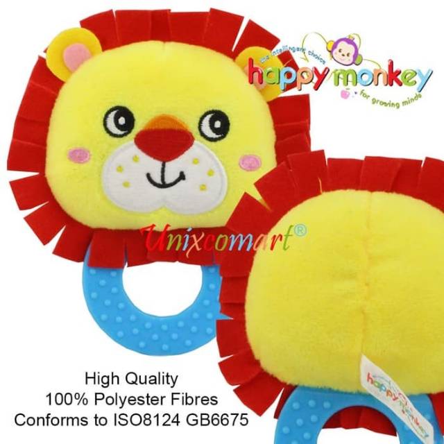 HAPPY MONKEY Rattle Tangan dan Teether Hand Rattle Mainan Bayi