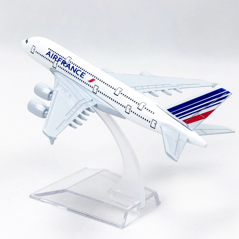 Miniatur Diecast Pesawat Air France A380 Airbus 380 Bahan Alloy Solid Ukuran 16CM Untuk Koleksi