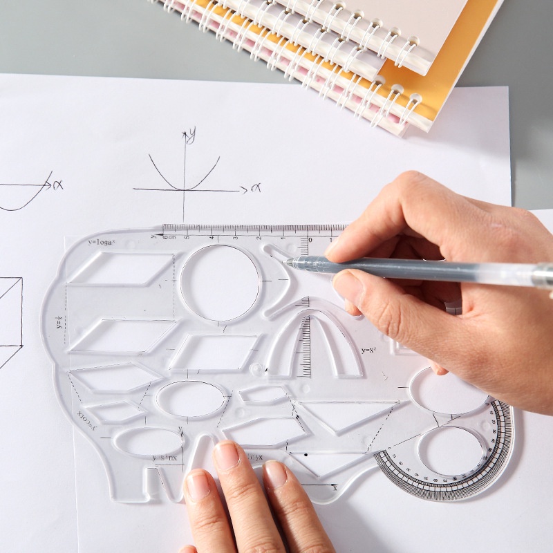 Penggaris Geometri Multifungsi Untuk Menggambar