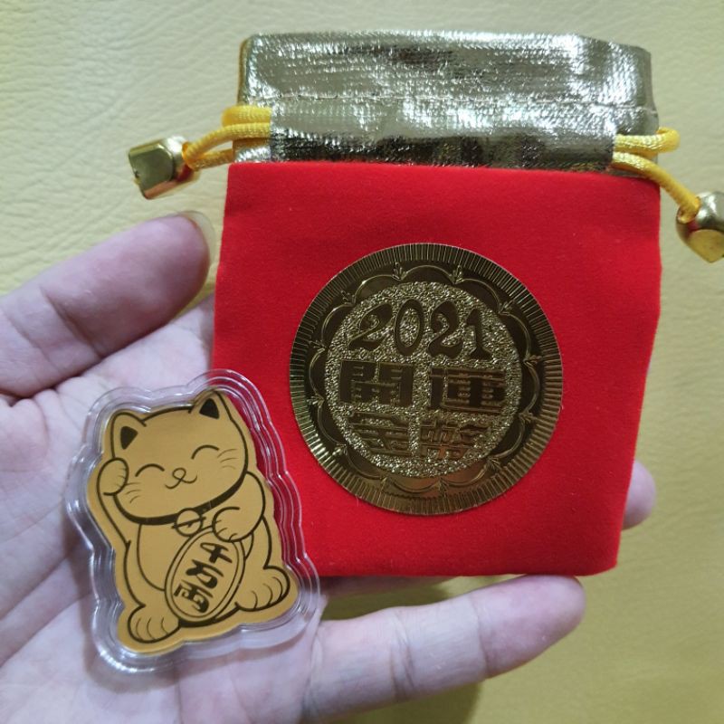 

Angpao Imlek Cai Shen Ye & Lucky Cat Pouch Bag Tahun Kerbau 2021