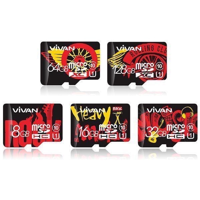 VIVAN V64U10 64G Class 10 Micro SD TF Card - Black + Red - Garansi Resmi 1 Tahun