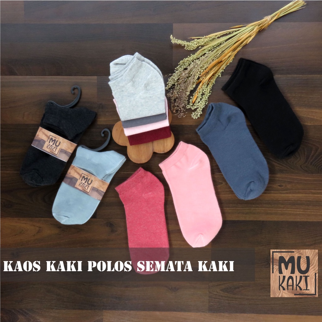 Kaos Kaki Semata Kaki Polos Angkel Unisex Mukaki