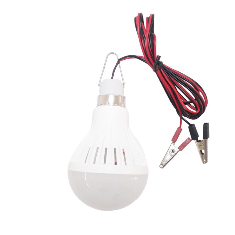 EELIC DC 12V 12W Lampu Bohlam LED Jepit Baterai Kabel 130cm LAU-DC12W