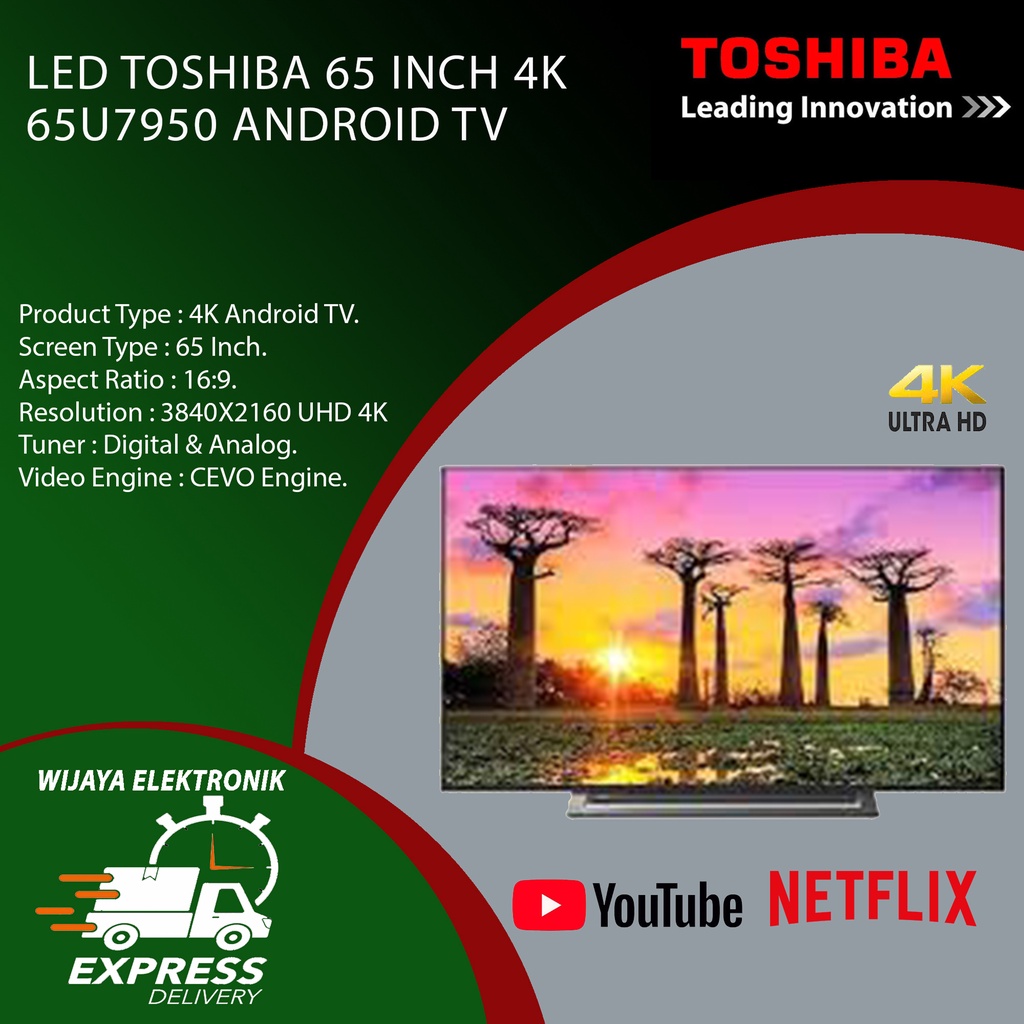 TV LED 65 INCH TOSHIBA ANDROID 65U7950