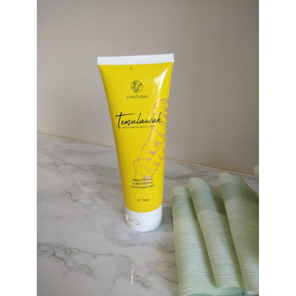 V NATURAL FACIAL FOAM TEMULAWAK 100GR - SABUN WAJAH V NATURAL