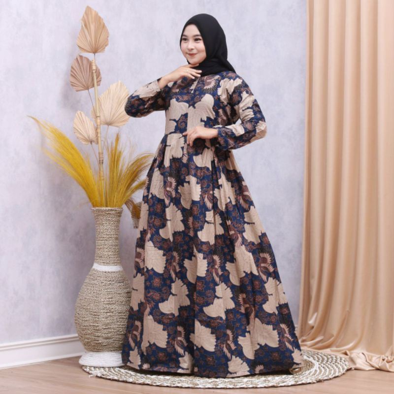 GAMIS BATIK MAURA Grosir laris GENES NAVBOR YELBOR WHITBOR CREAMBOR