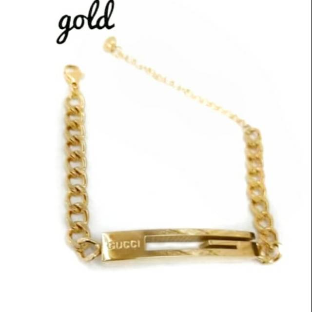 Gelang Titanium  Rantai Plat premium