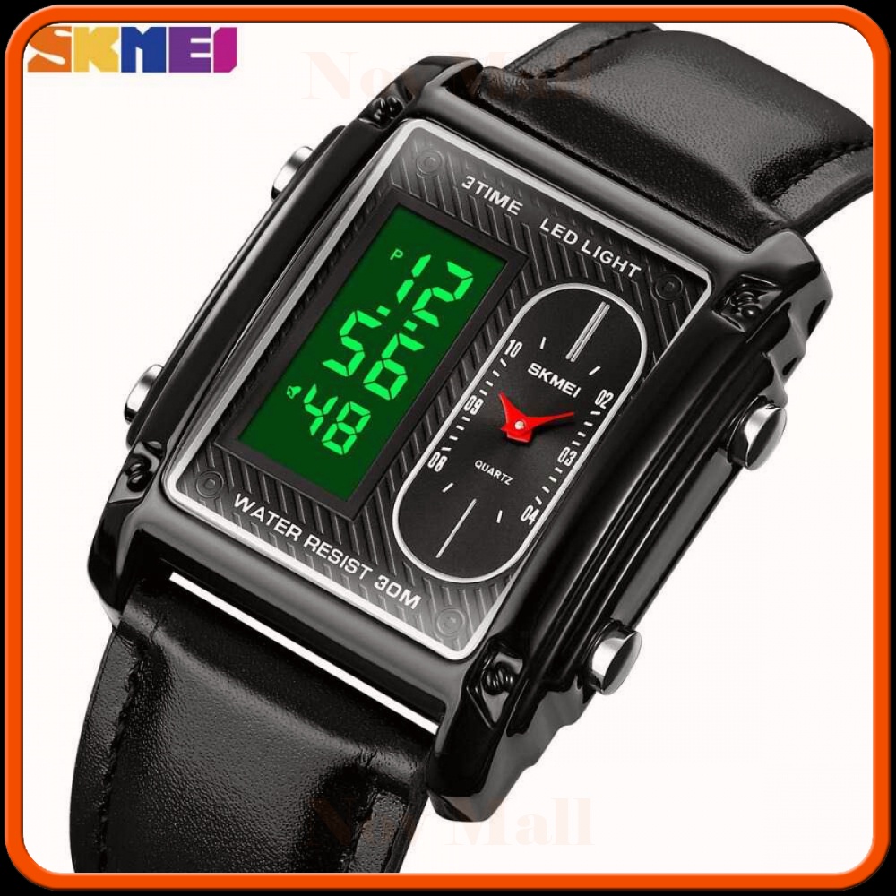 SKMEI Jam Tangan Digital Analog Pria Strap Kulit - 1868