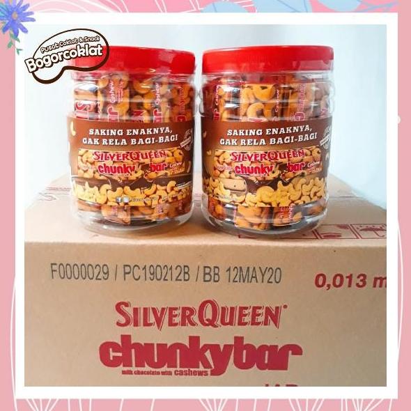 

AL COKLAT SILVERQUEEN CHUNKYBAR 33GR KARTON ISI 6 TOPLES DC51C1215