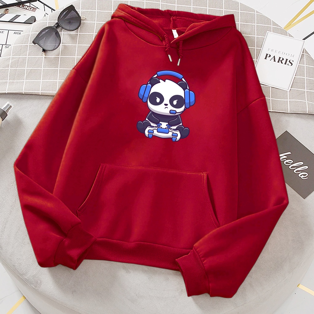 Sweater hoodie anak perempuan PANDA GAMERS baju anak cowok cewek lucu