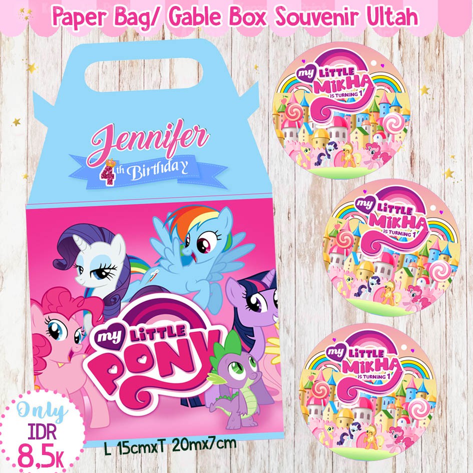 

Paperbag/Paper Bag/Gable Box/Goodie Bag/Kotak Souvenir Ulang Tahun Little Pony