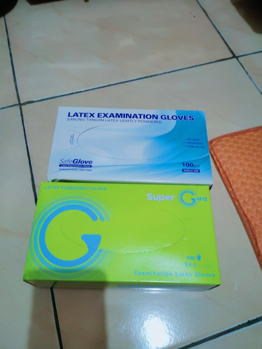 Sarung Tangan Karet Latex Handscoon Glove Isi100pcs 100 Pcs Remedi Aximed Super Gard Size S M L