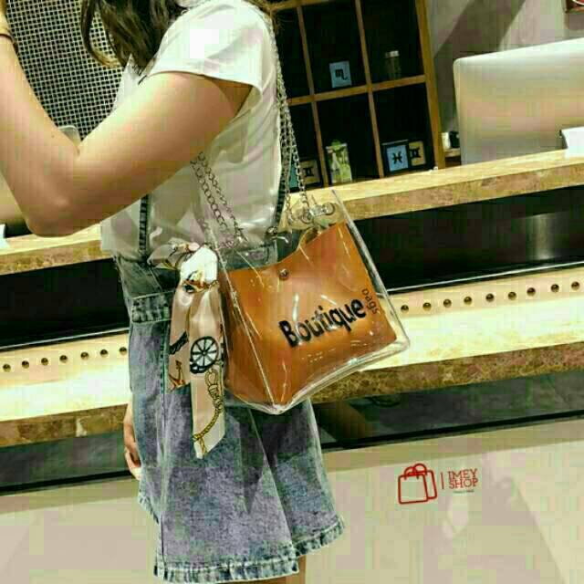 RLY68 - TAS MURAH TAS 2 IN 1 TAS  WANITA TAS SELEMPANG WANITA 1212-TAS BENING TULISAN BOUTIQUE