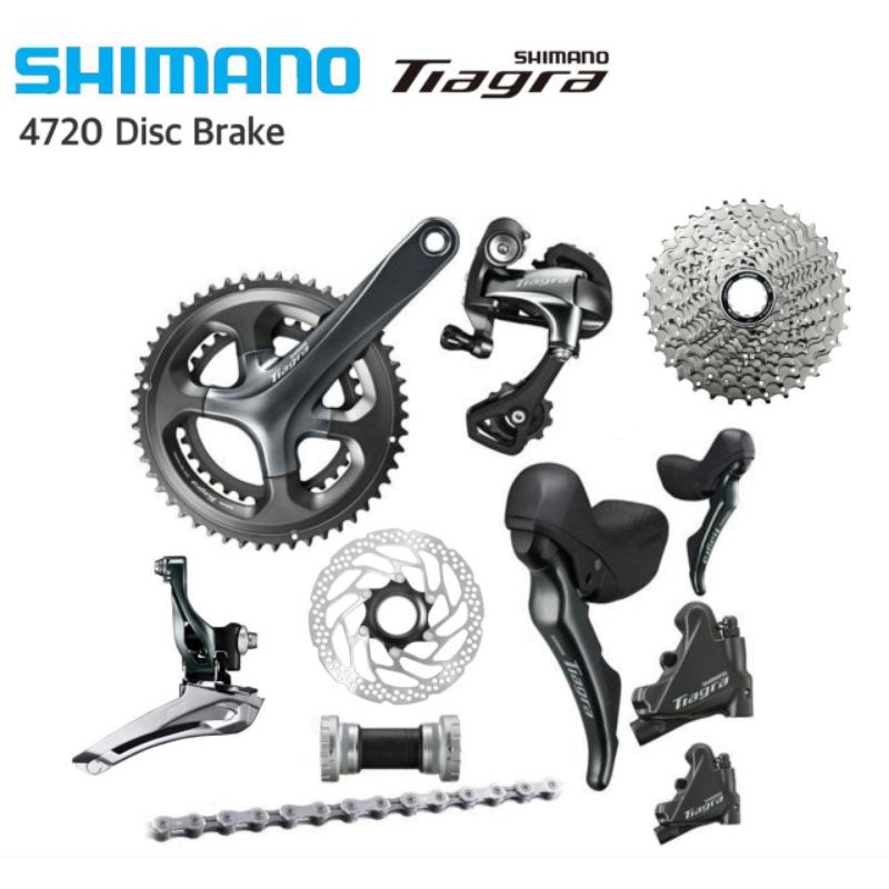 Groupset Shimano Tiagra 4720 2x10 sp Brifter Dropbar Roadbike rem disc brake hidrolik ORIGINAL