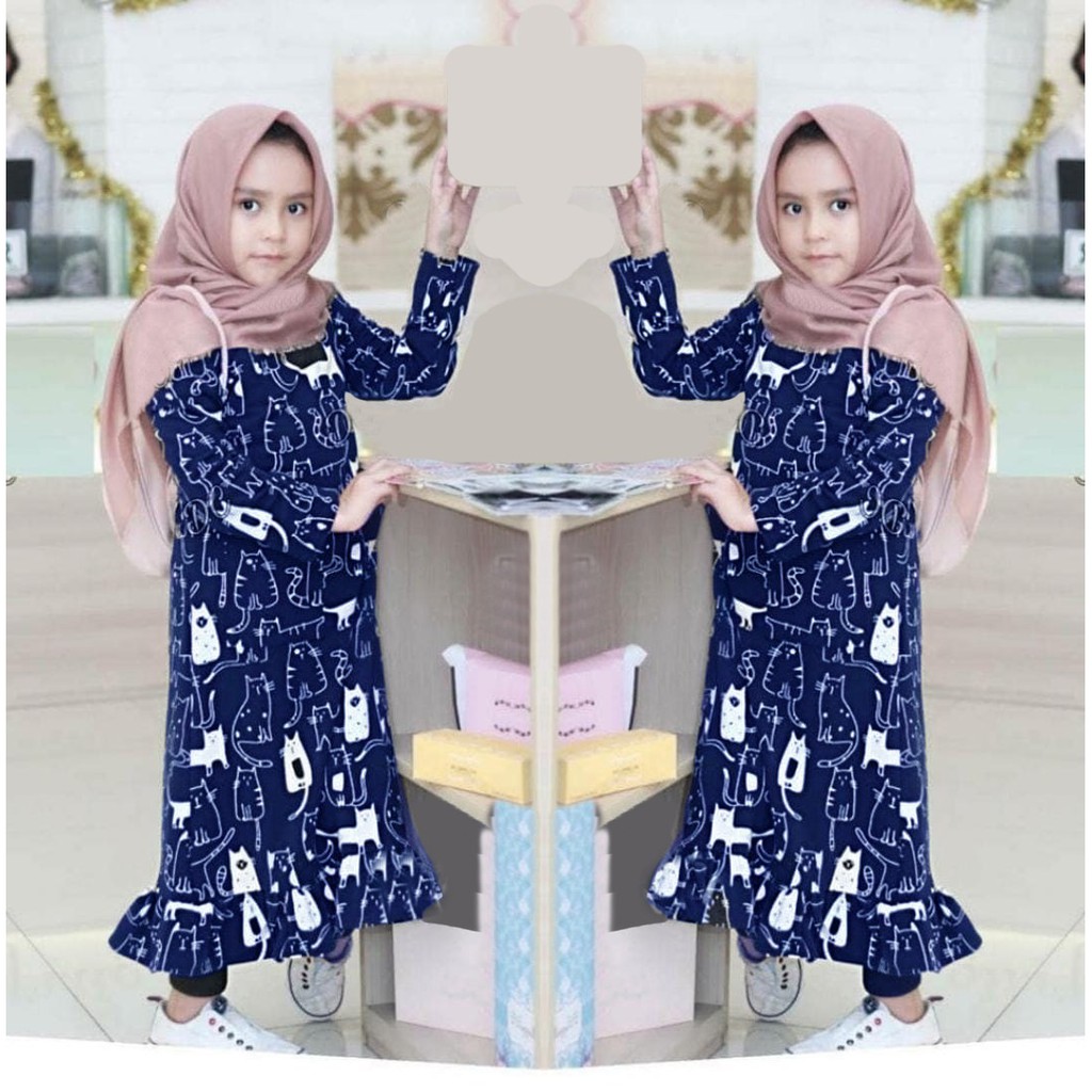 FASHION ANAK MIAW KIDS TUNIK MOTIF KUCING