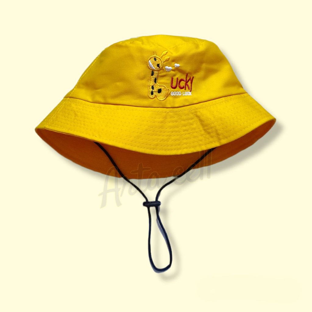 Topi Bucket Anak Bordir Good Lucky Tali / Bucket Anak Bordir Laki Laki dan Perempuan keren