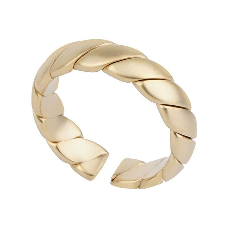 Golden Twist Ring   Accessories  Adjustable  Light Luxury  Simple Trendy