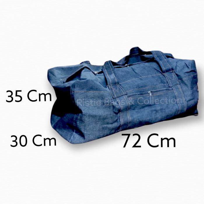 Travel Bag Tas Travel Tas Pakaian Tas Baju Bahan Jeans Levis Tebal Bagus Jumbo 70