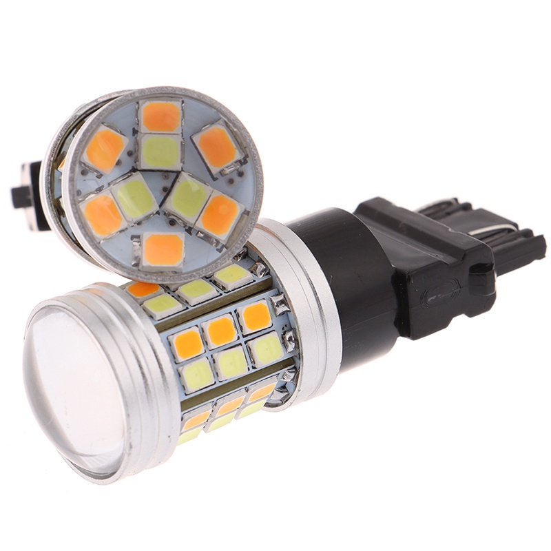 (LUCKID) 2pcs Lampu LED 3157 Warna Amber / Putih High Power Untuk Sein / Parkir Mobil