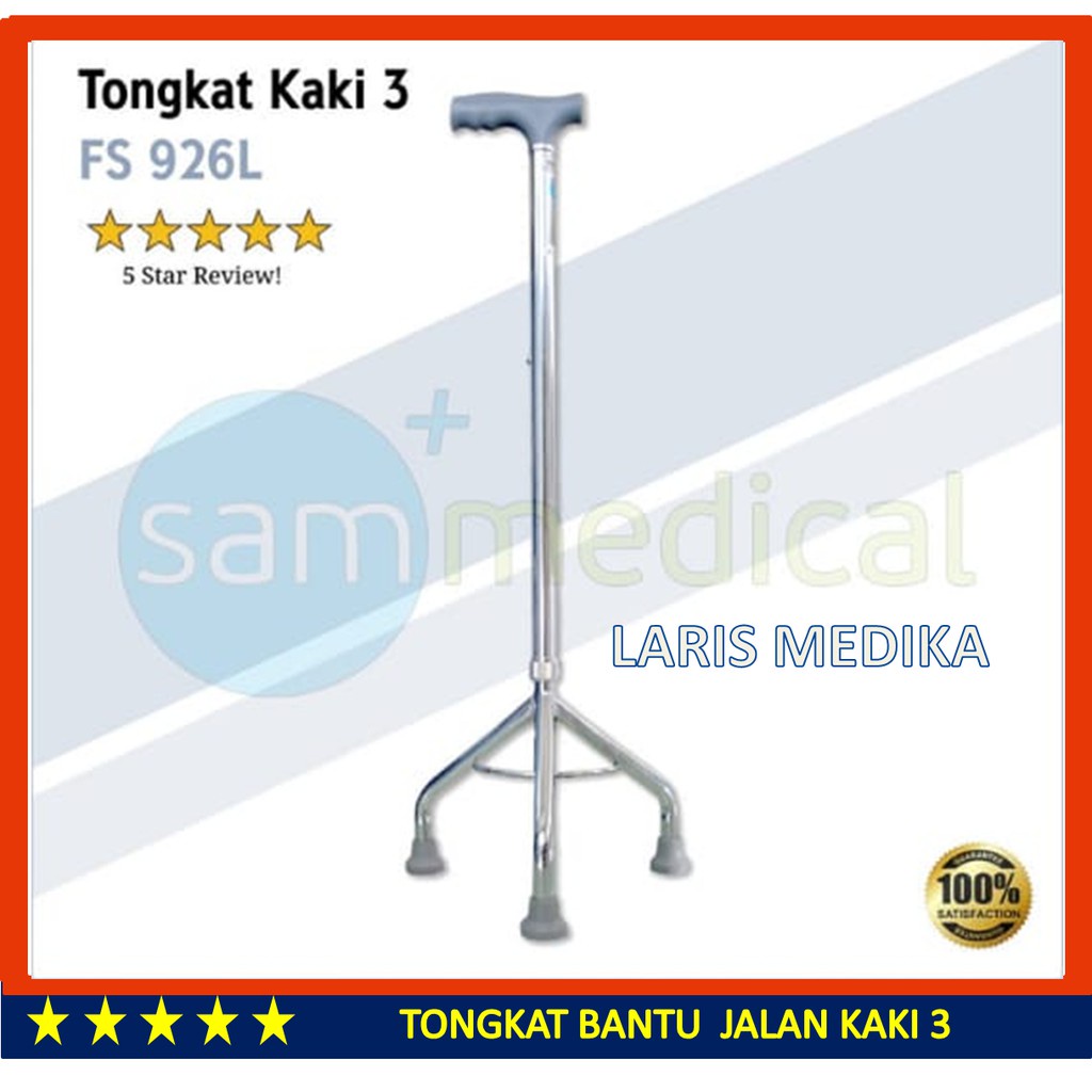 Tongkat Manula Kaki 3 atau 4 Alat Bantu Jalan Tiga dan Empat Orang Tua Tongkat 3 kaki / Kruk / Crutch Alat Bantu Jalan Kaki 3