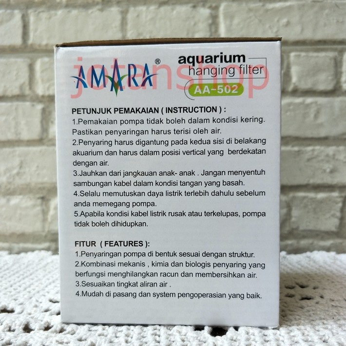 amara AA 502 hanging filter gantung hang on aquarium aquascape murah