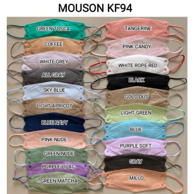 Masker KF94 Mouson/Careion tali senada isi 10 pcs Good Quality